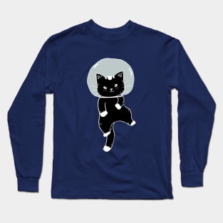 Black Space Cat Long Sleeve T-Shirt